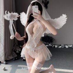 White Lace Angel Dress Lingerie 1