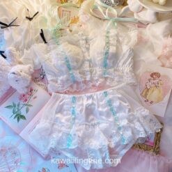 Lace Front Buckle Kawaii Bras Set 2