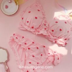 Strawberry Milk Silk Underwear Set 2