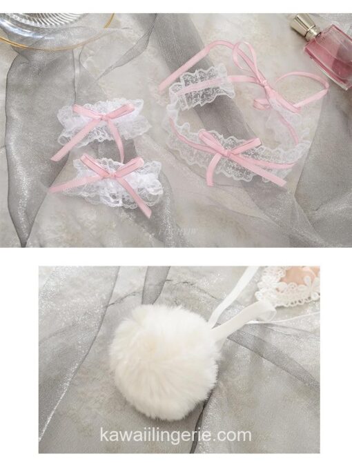 Pink Bunny Maid Transparent Costume 6