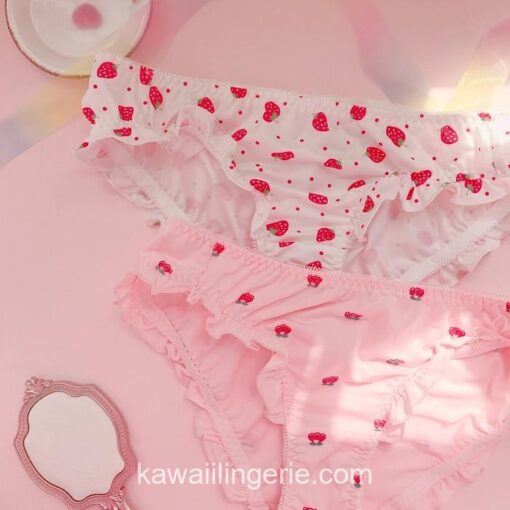 Strawberry Milk Silk Underwear Set 6