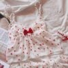Lace Cut Strawberry Pajamas Set 9 Lace Cut Strawberry Pajamas Set 9