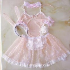 Home 41 Pink Bunny Maid Transparent Costume 1